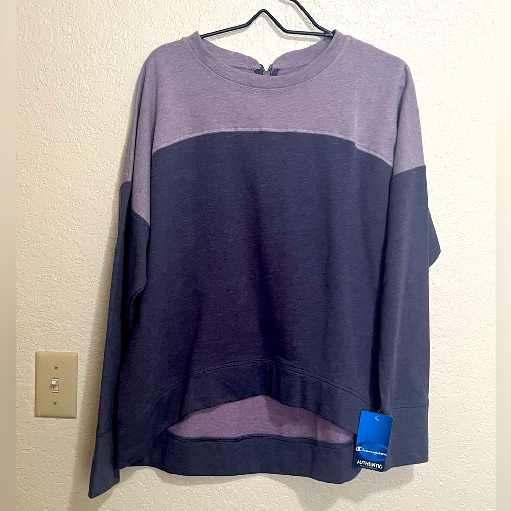 Champion purple colorblock crew